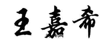 胡問遂王嘉希行書個性簽名怎么寫