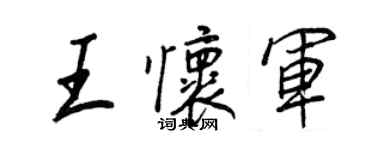 王正良王懷軍行書個性簽名怎么寫