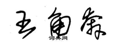 朱錫榮王角奔草書個性簽名怎么寫