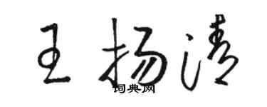 駱恆光王揚清草書個性簽名怎么寫