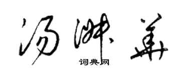 梁錦英湯淑華草書個性簽名怎么寫