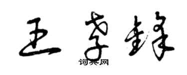 曾慶福王孝鋒草書個性簽名怎么寫