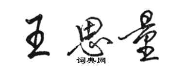 駱恆光王思量行書個性簽名怎么寫