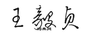 駱恆光王毅貞草書個性簽名怎么寫