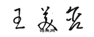 駱恆光王美含草書個性簽名怎么寫