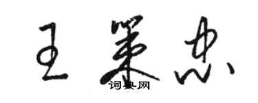 駱恆光王策忠草書個性簽名怎么寫