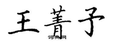 丁謙王菁予楷書個性簽名怎么寫