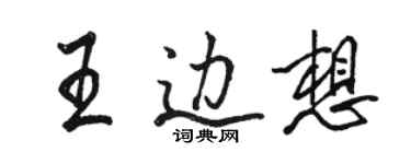 駱恆光王邊想行書個性簽名怎么寫