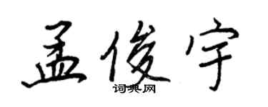 王正良孟俊宇行書個性簽名怎么寫