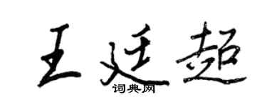 王正良王廷超行書個性簽名怎么寫