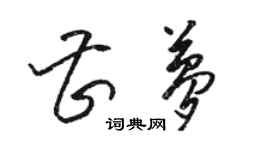 駱恆光曹夢草書個性簽名怎么寫