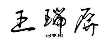 曾慶福王瑞屏草書個性簽名怎么寫