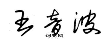 朱錫榮王音波草書個性簽名怎么寫