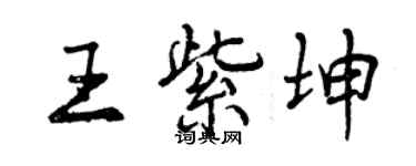 曾慶福王紫坤行書個性簽名怎么寫