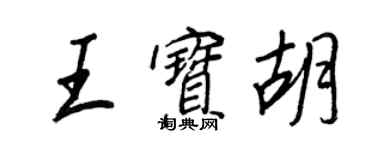 王正良王寶胡行書個性簽名怎么寫