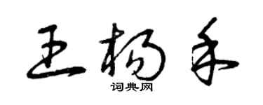 曾慶福王楊禾草書個性簽名怎么寫