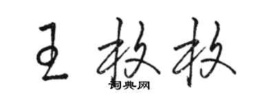 駱恆光王枚枚草書個性簽名怎么寫