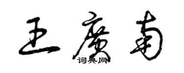 曾慶福王廣南草書個性簽名怎么寫