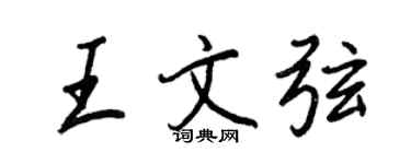 王正良王文弦行書個性簽名怎么寫