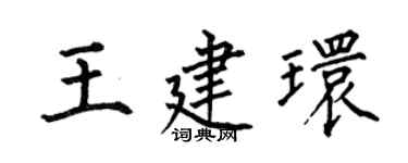 何伯昌王建環楷書個性簽名怎么寫