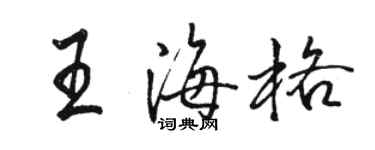駱恆光王海格行書個性簽名怎么寫
