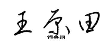 梁錦英王原田草書個性簽名怎么寫