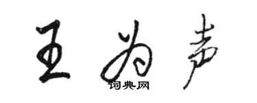 駱恆光王為聲行書個性簽名怎么寫