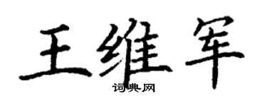 丁謙王維軍楷書個性簽名怎么寫