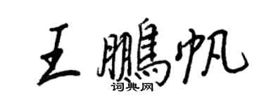 王正良王鵬帆行書個性簽名怎么寫