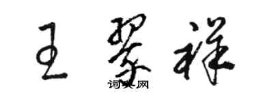 駱恆光王翠祥草書個性簽名怎么寫