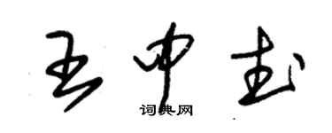 朱錫榮王中武草書個性簽名怎么寫