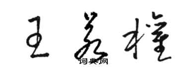 駱恆光王若權草書個性簽名怎么寫