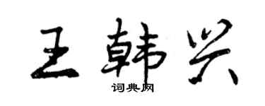 曾慶福王韓興行書個性簽名怎么寫
