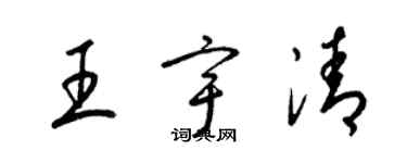 梁錦英王宇清草書個性簽名怎么寫