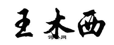 胡問遂王木西行書個性簽名怎么寫