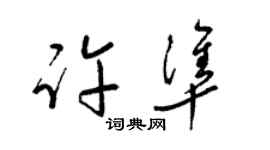 梁錦英許準草書個性簽名怎么寫