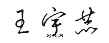 駱恆光王宇赫草書個性簽名怎么寫