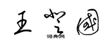 梁錦英王登國草書個性簽名怎么寫