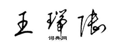 梁錦英王瑞陸草書個性簽名怎么寫