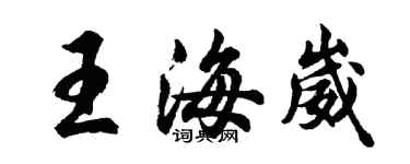 胡問遂王海崴行書個性簽名怎么寫