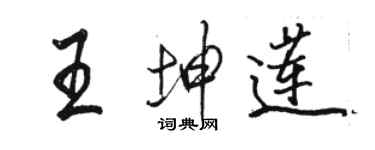 駱恆光王坤蓮行書個性簽名怎么寫