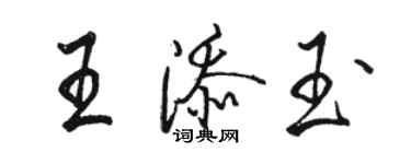 駱恆光王添玉行書個性簽名怎么寫