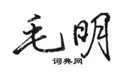 駱恆光毛明行書個性簽名怎么寫