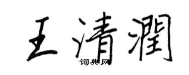 王正良王清潤行書個性簽名怎么寫