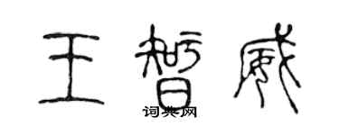 陳聲遠王智威篆書個性簽名怎么寫