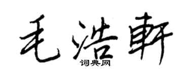 王正良毛浩軒行書個性簽名怎么寫