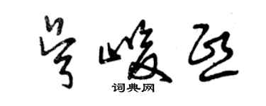 曾慶福吳峻熙草書個性簽名怎么寫