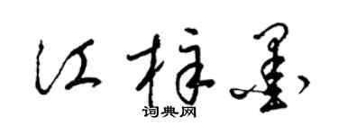梁錦英江梓墨草書個性簽名怎么寫