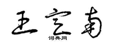 曾慶福王定南草書個性簽名怎么寫