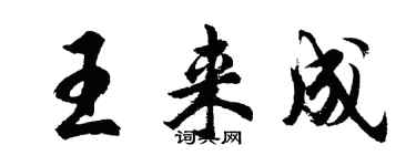 胡問遂王來成行書個性簽名怎么寫